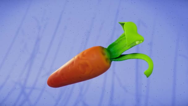 Marchewka Lewituje Powietrzu Świeże Warzywa Dla Zdrowego Odżywiania Tło Animacji — Wideo stockowe