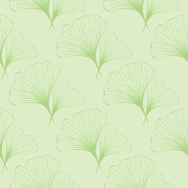 Ginkgo Yapraklı Botanik Desenli Tekstil Baskı Kumaş Arkaplan Duvar Kağıdı — Stok Vektör