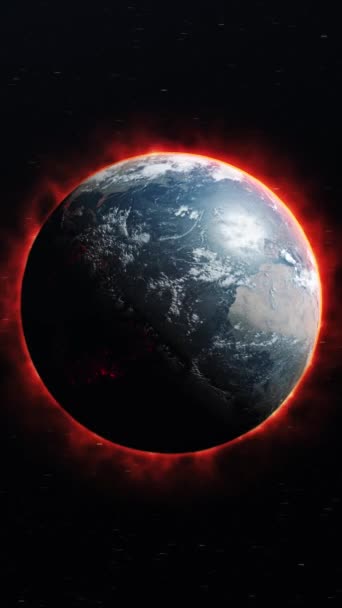 Planeta Země Plamenech Koncept Animace Svět Plamenech Války Obrázek Tématu — Stock video
