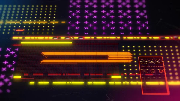 Futuristisk Cyberpunk Bakgrund Illustration Neon Datorskärm — Stockfoto