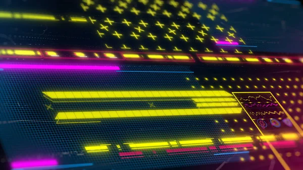 Cyberpunk Gaming Hud Achtergrond Moderne Futuristische Illustratie Neon Interface — Stockfoto