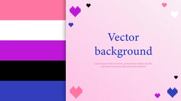 Banner Mit Genderfluid Flagge Lgbtqia Community Thema Vektor Hintergrund Mit — Stockvektor