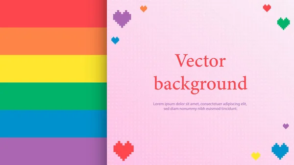 Rainbow Pride Flag Place Text Lgbtq Pride Vector Background Pixel — Stock Vector