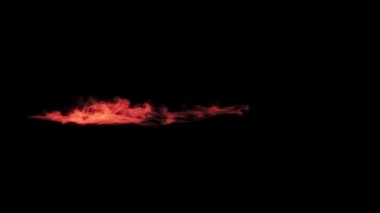 Siyah arka planda stilize alev makinesi patladı. Gamedev ve film yapımı için VFX şablonu. 4K 'yı ateşle.
