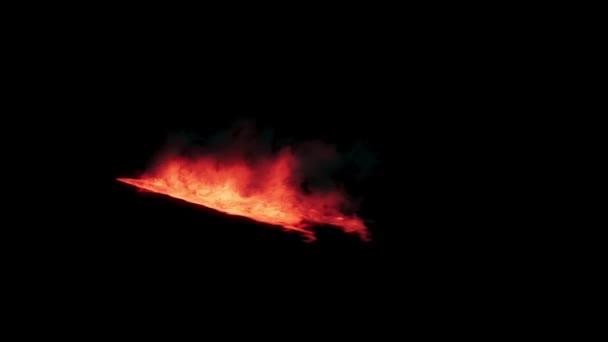 火焰喷射器点火燃烧Vfx 现实的火焰 黑色背景上的烟雾 Fx镜头 — 图库视频影像