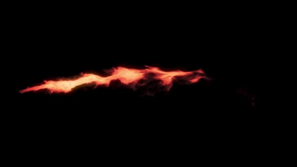 Gestileerde Vlammenwerper Vfx Realistische Vlammen Branden Zwarte Achtergrond Speciale Beelden — Stockvideo