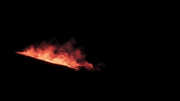 Flammenwerfer Explodierte Vfx Realistische Flamme Mit Rauch Auf Schwarzem Hintergrund — Stockvideo