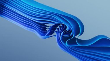 3D katmanlı çizgili mavi dalgalar. Huzurlu ve modern arka planlar için uygun. Hareket tasarımı canlandırması