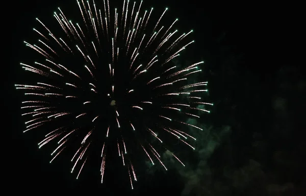 Farbenfrohes Feuerwerk Verschiedenen Farben Über Dem Nachthimmel Fest Und Jubiläumskonzept — Stockfoto