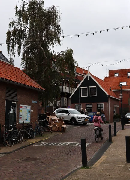 Typiska Hus Gamla Stan Volendam Nederländerna — Stockfoto