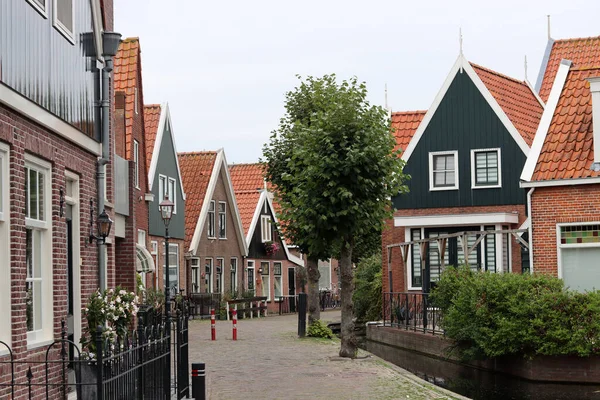 Klasyczne Holenderskie Domy Ulicy Ładne Budynki Czerwonym Dachówką Architektura Niderlandów — Zdjęcie stockowe