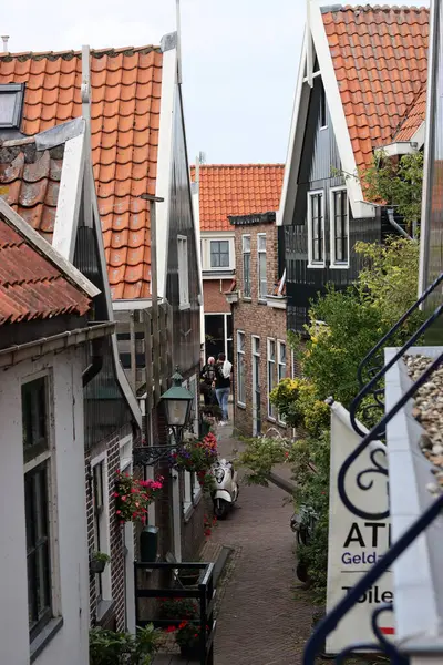 Prachtige Gebouwen Aan Straat Van Volendam Klassieke Nederlandse Architectuur — Stockfoto