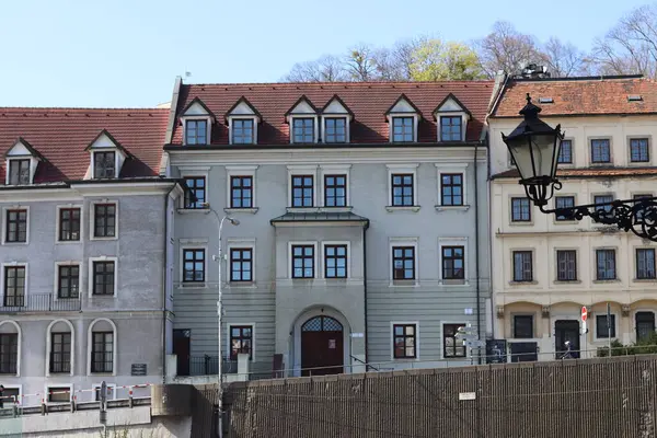 Alte Gebäude Schließen Foto Schöne Fassaden Europäischer Gebäude Traditionelle Architektur — Stockfoto