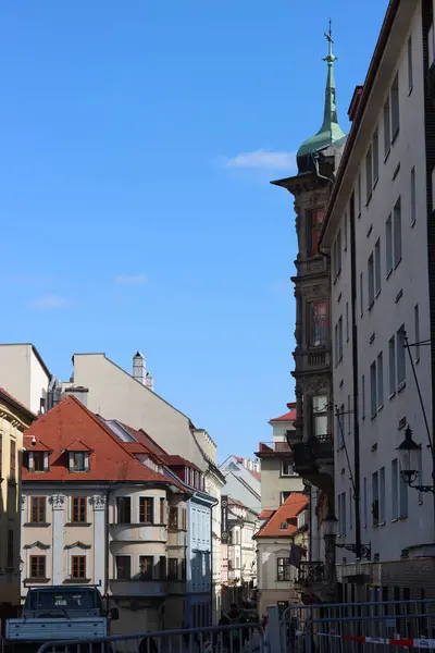 Прекрасна Крихітна Вулиця Старому Місті Братислава Словаччина Архітектура Європи Концепція — стокове фото