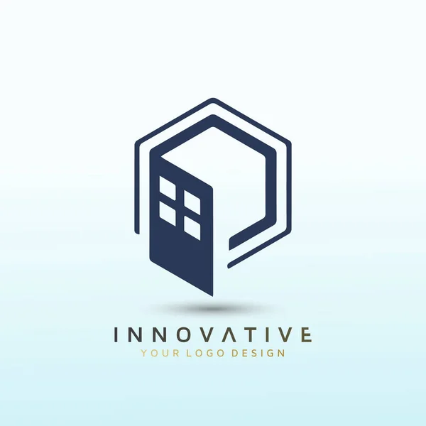 Conception Logo Pour Une Plate Forme Immobilière Leader Lettre — Image vectorielle