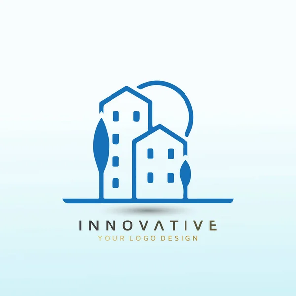 Odważna Konstrukcja Wynajmu Mieszkań Logo Sprzedaży — Wektor stockowy