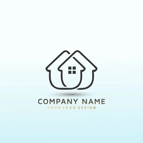 Logo Immobilier Abstrait Unique Lettre — Image vectorielle