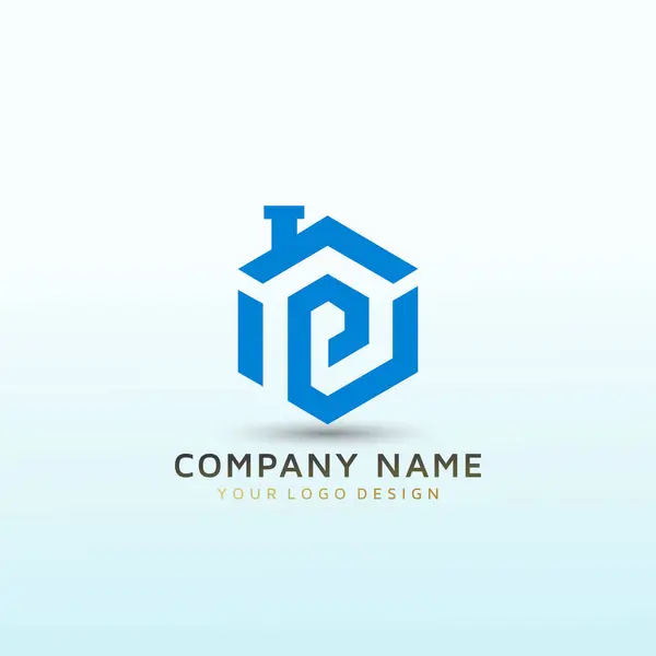 Limpar Logotipo Poderoso Para Nossa Carta Imobiliária — Vetor de Stock