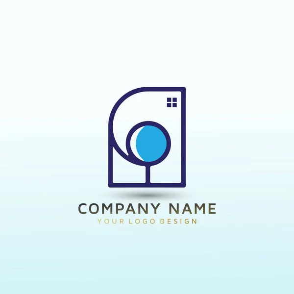 Logotipo Imobiliário Abstrato Único Letra —  Vetores de Stock