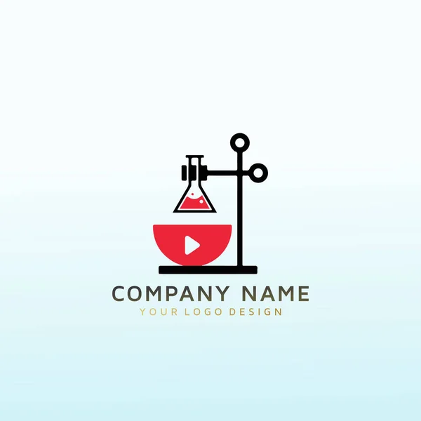 You Tube Canale Scienza Cucina Logo — Vettoriale Stock