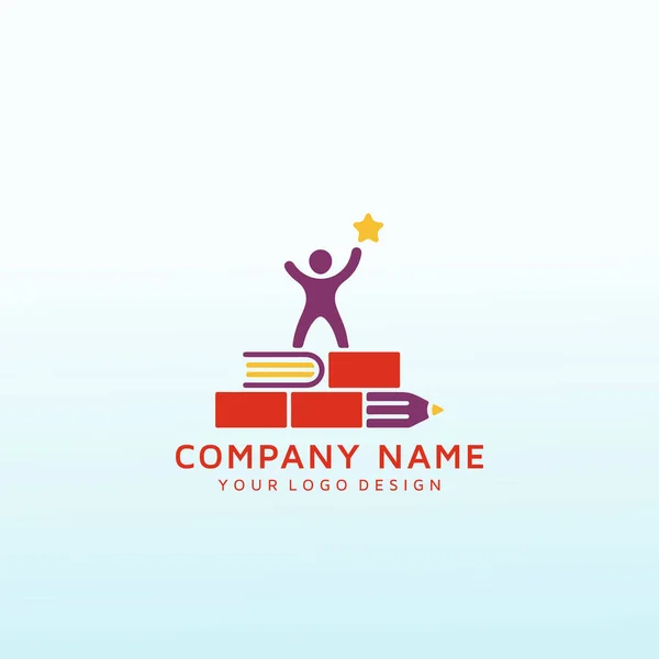 Logo Pour Rendre Éducation Amusante Éducation Réelle Éducation Pertinente — Image vectorielle