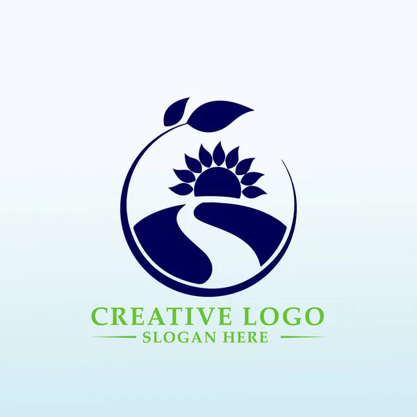Tarım Hizmetleri Vektör Logosu Tasarımı — Stok Vektör