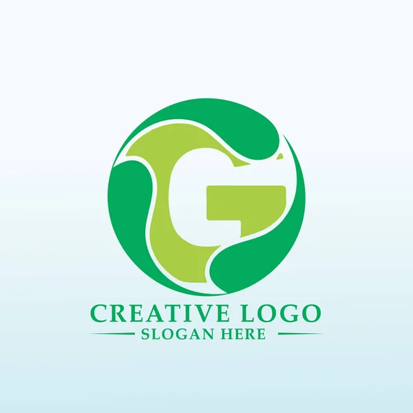 Erstellung Eines Innovativen Und Technischen Logos Für Green — Stockvektor
