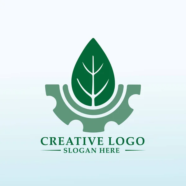 Robótica Plantas Logotipo Para Força Trabalho Verde — Vetor de Stock