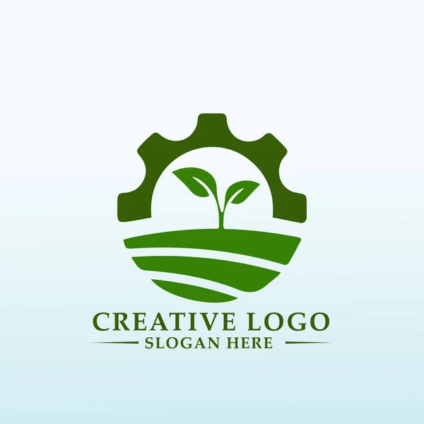 Роботи Рослини Логотип Зеленої Робочої Сили — стоковий вектор