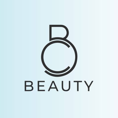 Beauty Couture logo vektör tasarım harfi BC