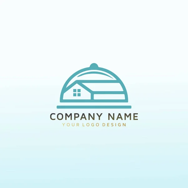 Real Estate Restaurant Logo Design — Stock Vector