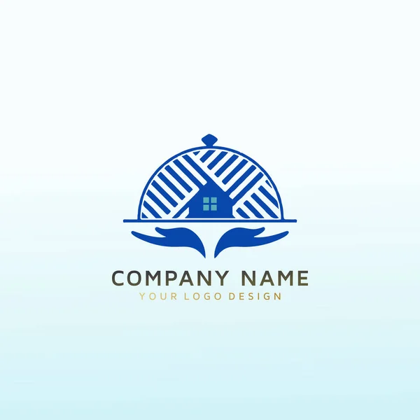 Immobilien Restaurant Logo Design — Stockvektor