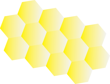 Sarı altıgen şeffaflık arka planında izole edildi