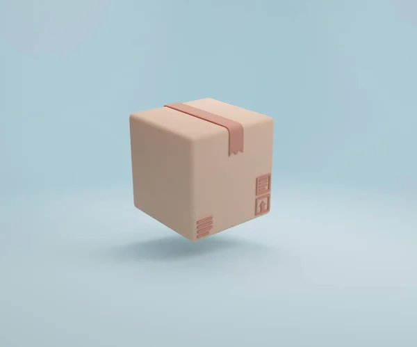 Ілюстрація Мультфільму Мінімальна Картонна Коробка Або Пакет Доставки Коричневі Коробки — стокове фото