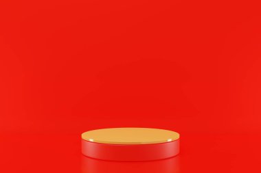 3D görüntüleme silindir podyumları soyut boş uzay dairesi oluşturur. Çin yeni yılı, lüks soyut, sevgililer günü, geçmiş.