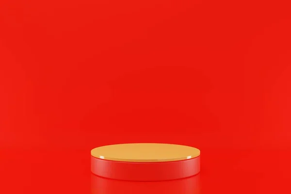 렌더링 일러스트는 Cylinder Podiums Circle 추상빈 공간을 조롱한다 중국의 발렌틴의 — 스톡 사진