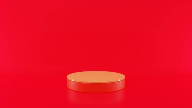 3D görüntüleme silindir podyumları soyut boş uzay dairesi oluşturur. Çin yeni yılı, lüks soyut, sevgililer günü, geçmiş.