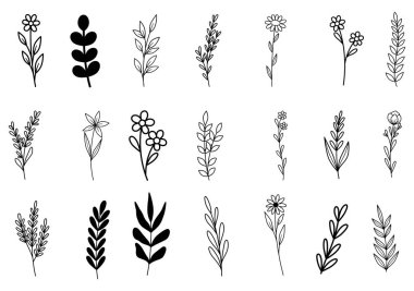 0010 hand drawn flowers doodle