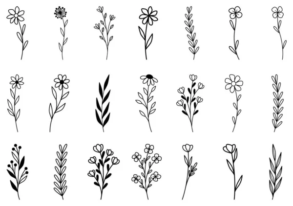 0020 Hand Drawn Flowers Doodle — Stockvector