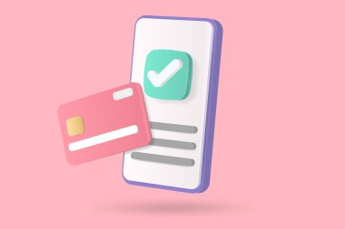 Çevrimiçi para ödeme konsepti ikonu için çevrimiçi kredi kartı güvenliği, ödeme koruma kavramı ile online ödeme kredi kartı 3d, iş finansmanı