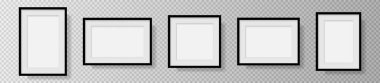 Foto Gerçekçi Siyah Boş Resim Çerçevesi bir duvarda asılı Ön modelden izole