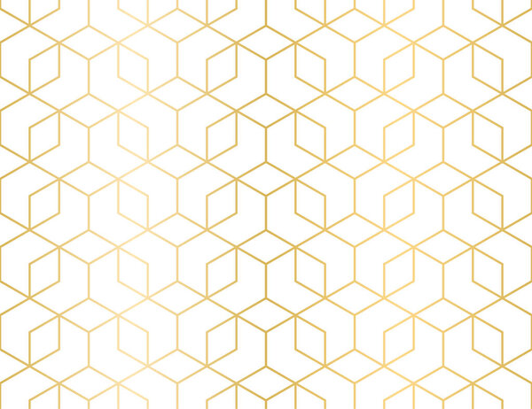 Seamless geometric pattern with hexagon grid line, Seamless vector background. Gold texture. Graphic modern pattern. Simple lattice graphic design for decor, print, package