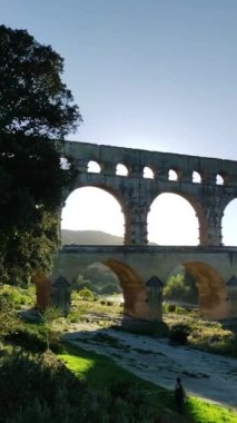 Pont du Gard 'da gün batımı