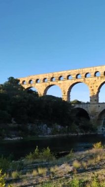 Pont du Gard 'da gün batımı