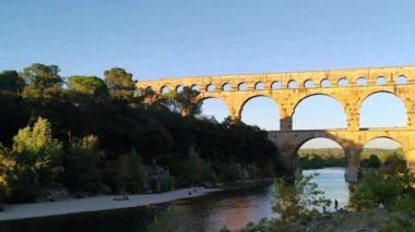 Pont du Gard 'da gün batımı