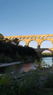 Pont du Gard 'da gün batımı