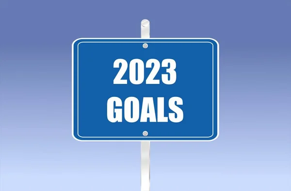 Znak Drogowy 2023 Cele Napisane Nim — Zdjęcie stockowe