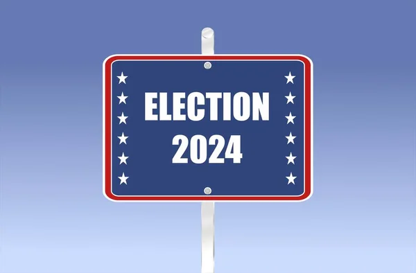 Señal Tráfico Con Elección 2024 Escrita — Foto de Stock
