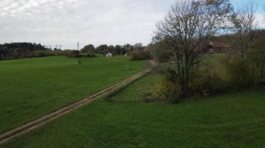 Jura 'daki kırsal alanın havadan görüntüsü.