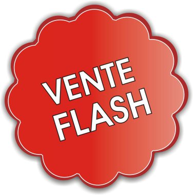 Üzerinde fransız flaş satışı yazan etiket.